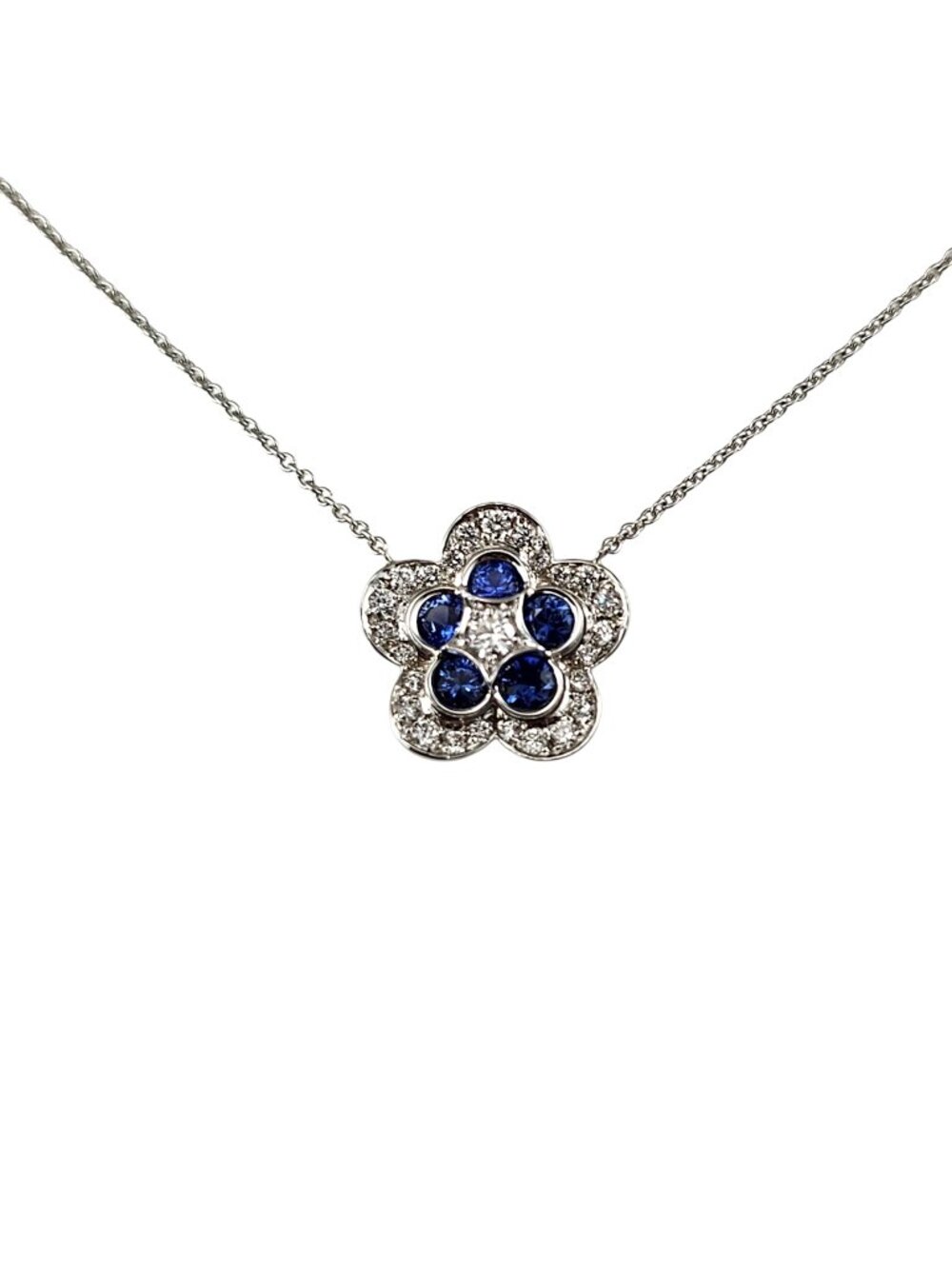 Roberto Coin 18K White Gold Sapphire and Diamond Pendant Necklace #25050